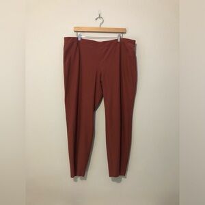 Eileen Fisher Rust Orange Elastic Waist Women’s Plus 1X Crepe Ankle Pants